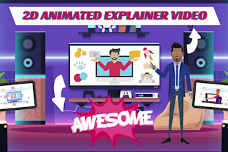 make 2d animated explainer video or 2d animation marketing video