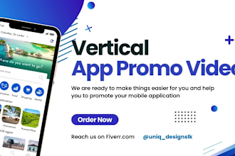 do 20 iphone mockup vertical app promo video from your website app UI screenshot