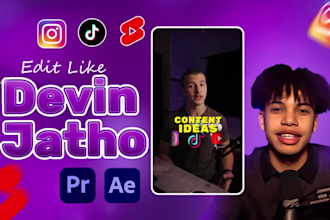create devin jatho style short form videos for tiktok, reels, and youtube shorts