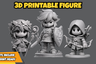 create 3d printable cute figurine for toy or collectible