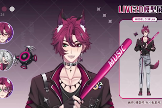 design and rig high quality live 2d vtuber model 2d vtuber model vtuber model