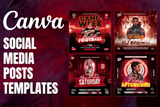 professionally design canva social media templates, ebook, flyers, brochures