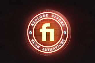 create premium neon sign animation, neon logo reveal and business branding video