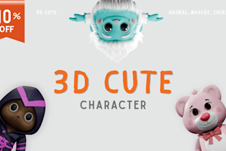 design 3d cute characters, animals, cartoon modeling for your mascot or 3d print