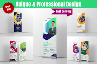 do custom print ready roll up banner designs for  events and promotions