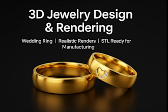 do custom 3d jewelry engagement ring, wedding band design, stl, HD render