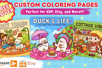 draw cozy bold and easy coloring book and pages kids and adults for amazon kdp