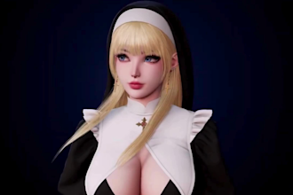 do 3d character modeling for unreal engine or vtuber