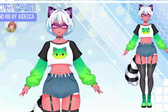 draw and rig live2d vtuber model, 2d vtuber model, vtuber, vtuber rigging
