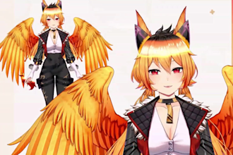 draw and rig anime vtuber model, custom vtuber model,live2d art model commission