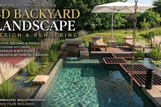 design 3d backyard landscape