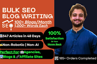 write bulk SEO blog posts with human content and publish on wordpress