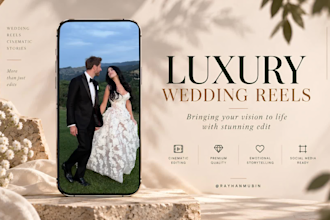 edit luxury wedding reels and cinematic shorts