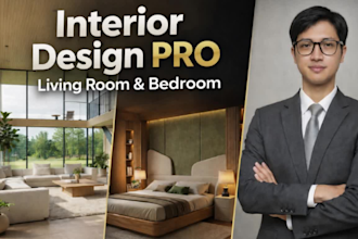 design cozy bedroom and elegant living room interior for your home