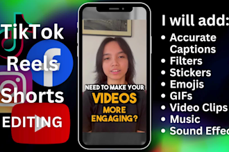 edit engaging tiktok, fb ig reels, and shorts with captions