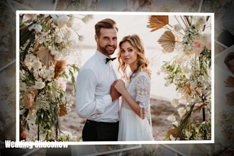 create wedding slideshow video with music and text up to 400 photos