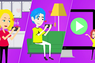 create 2d animated explainer video or sale video