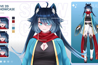 draw vtuber live2d model ready to rig
