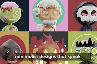 create a 3d character nft art model collection