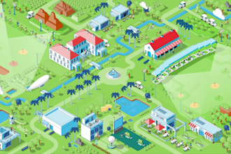 design custom 3d isometric map vector map illustration campus, event, site plan