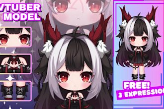 design and rig high quality live2d vtuber in chibi anime style for streaming