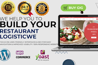 design restaurant, logistic business website using elementor