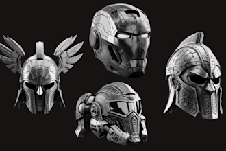 create 3d mask 3d helment halloween mask cosplay weapons for 3d printing