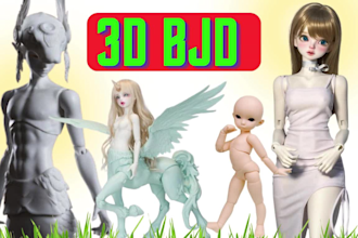 do high quality 3d ball jointed articulated model , 3d doll, for 3d printing