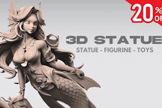 sculpt 3d character statue, miniature, toy, action figure stl ready to print