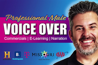 record a professional english american male voice over