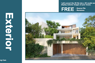 design the exterior of the house and render realistic images