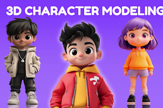create 3d character modeling for game, mascot, and cartoon in blender