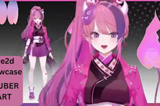 draw cute 2d vtuber model, live2d vtuber model, 2d vtuber rigging, vtuber avatar