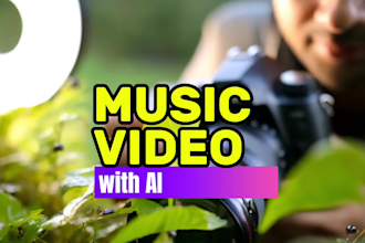 produce a creative realistic, 3d or animated ai music video
