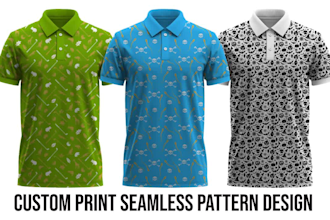 design all over custom print pattern sublimation for golf polo t shirt jersey