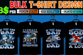 do custom graphic t shirt design for pod business within 24h