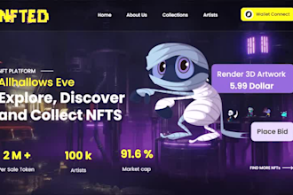 design nft website landing page and ui ux on figma
