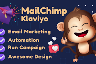 setup klaviyo or mailchimp email marketing flows with email templates automation