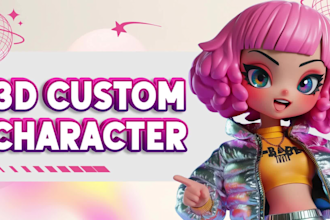 create 3d cute game character mascot print sculpt toys action figure chibi