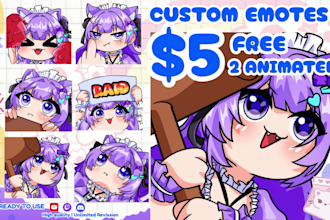 draw twitch emotes, animated emotes, discord emoji anime style