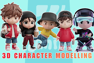 create 3d cute character for 3d prints popmart or blind box