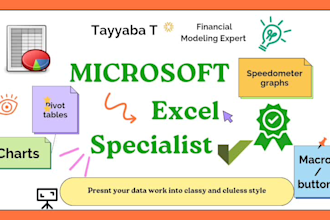 create excel graphs, dashboards, pivot tables and formulas