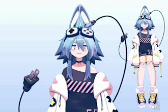 design and rig 2d vtuber model, live2d rigging, 2d vtber rigging, 2d character