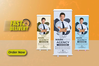 do a roll up and pull up banner or pop up design