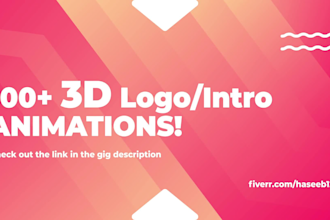 create youtube intro outro or discord, gaming, twitch logo animation 2d 3d