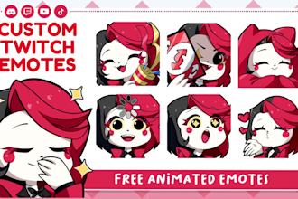 draw twitch emotes, chibi emotes, vtuber emotes, animated emotes for streamers