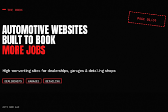 build high converting automotive website for dealerships garages and detailing