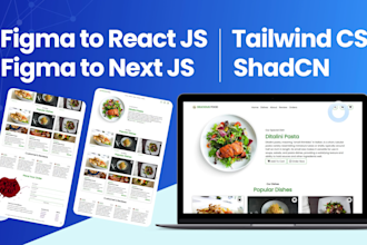 convert figma to react js figma to next js with tailwind CSS shadcn