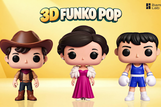 design custom 3d funko pop figures and collectible toys
