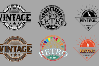 design vintage logo and retro vintage t shirt